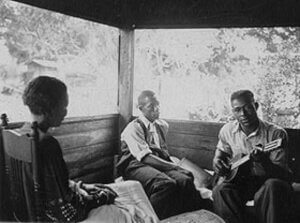 Zora Neale Hurston interviewing Rochelle French and Gabriel Brown, Eatonville, Florida in 1935